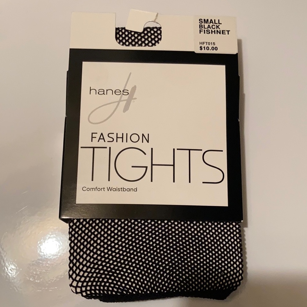 Hanes Fashion Black Fishnet Tights NWT (size S)